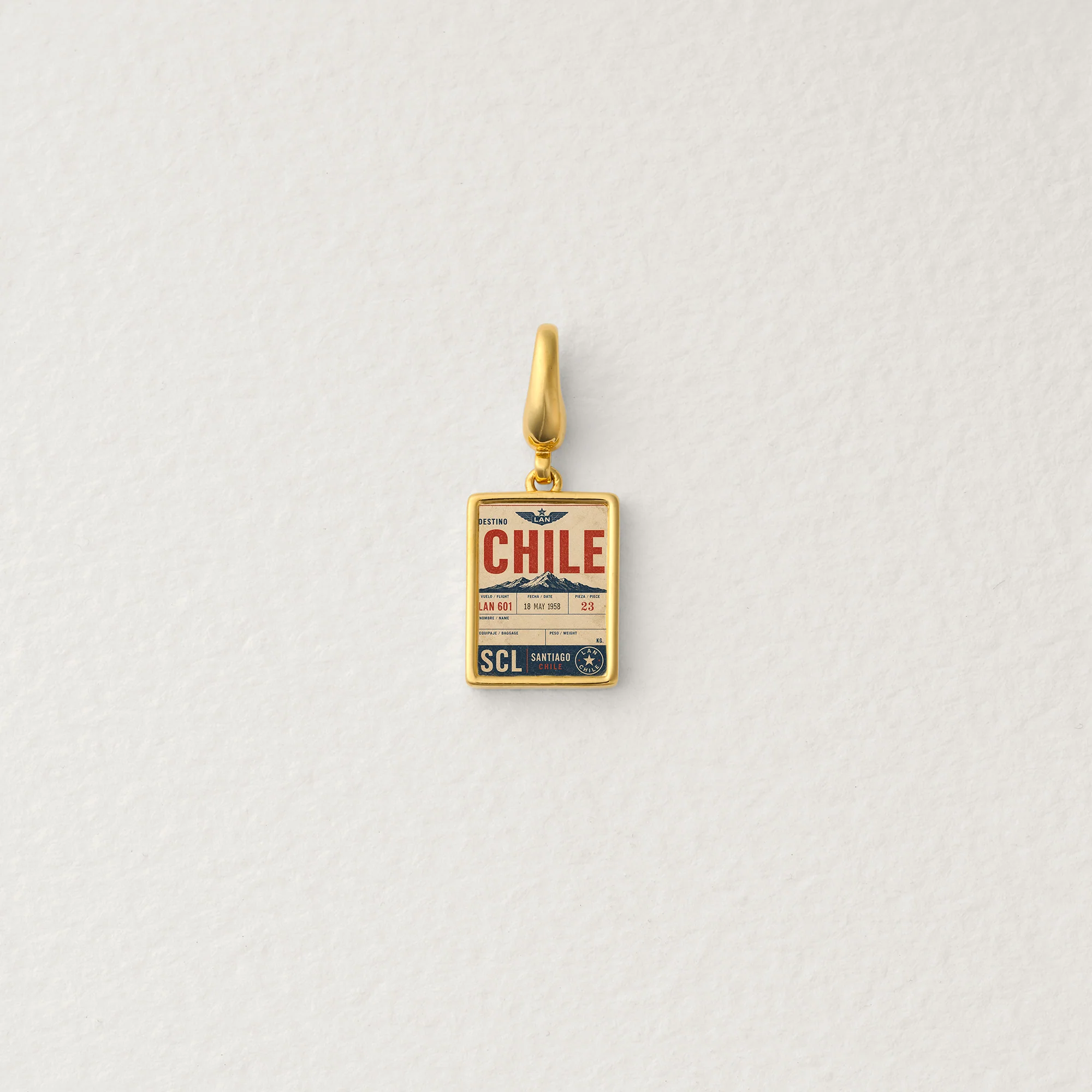 Chile Travel Tag Charm