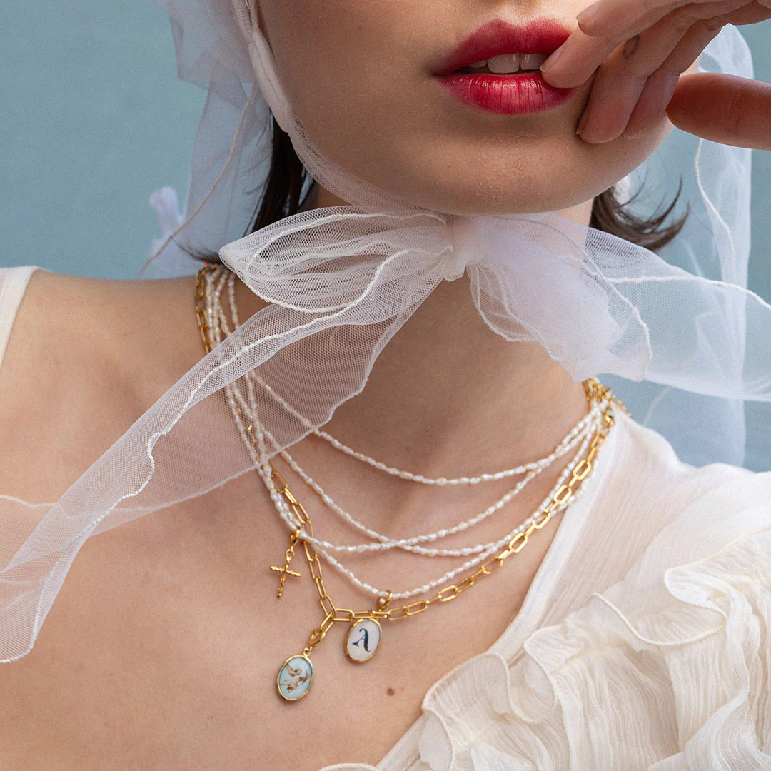 Ophelia Dainty Freshwater Pearl Necklace - Image 4
